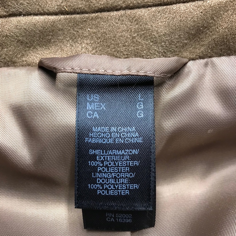 Axcess By Claiborne Tan Blazer Suede-feel Sz Large - Picture 5 of 5